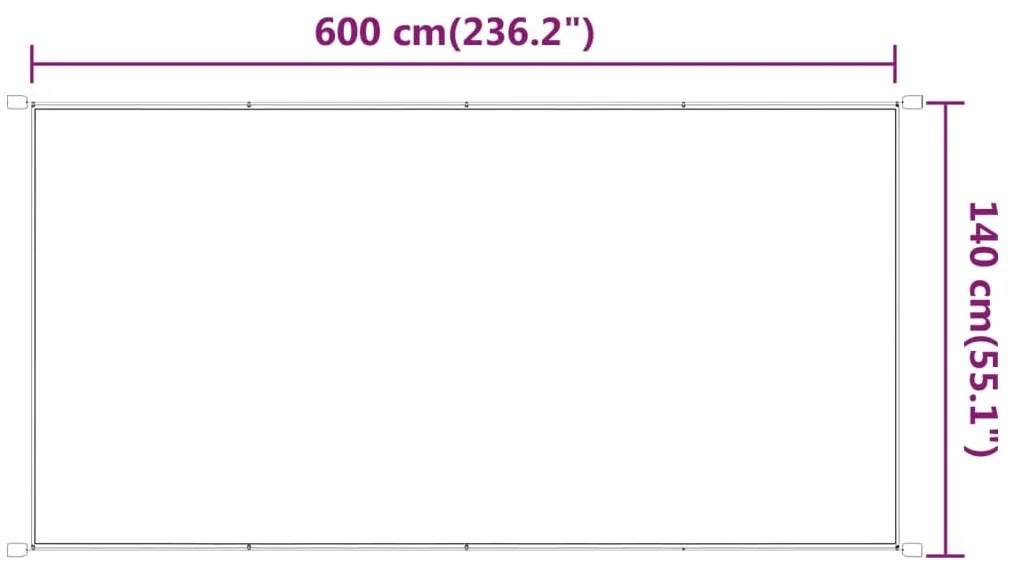 vidaXL Τέντα Κάθετη Λευκή 140 x 600 εκ. από Ύφασμα Oxford