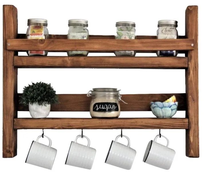 Ραφιέρα τοίχου Drigo καρυδί 45x10x34εκ 45x10x34 εκ.