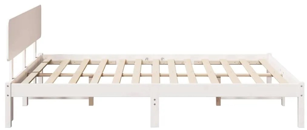 vidaXL Σκελετός Κρεβατιού με κεφαλάρι Λευκό 160 x 200 cm