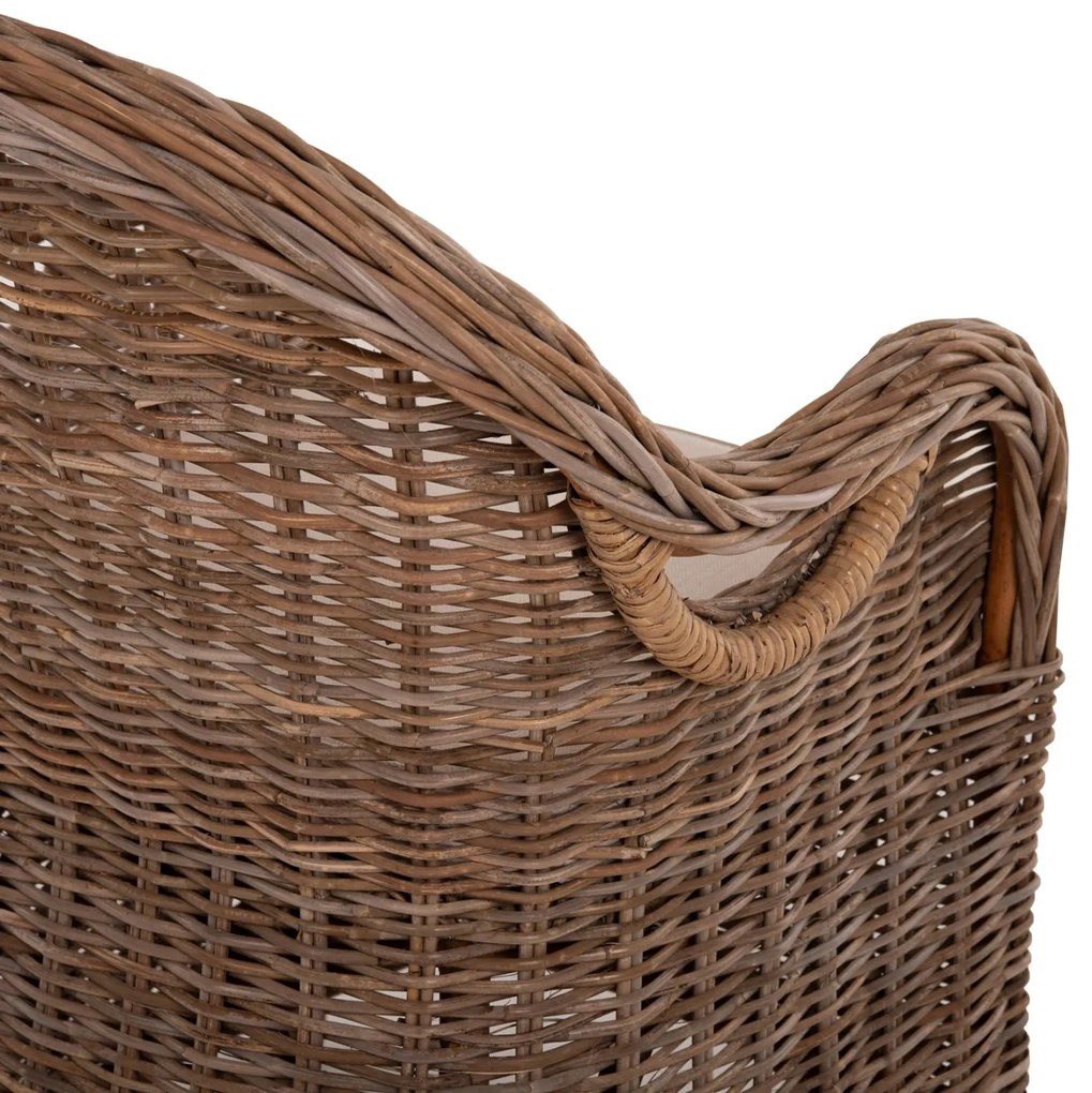 Καρέκλα - Πολυθρόνα KEYLA C9536 Καφέ Rattan με Εκρού Μαξιλάρι 63x65x87Υεκ. 63x65x87 εκ.