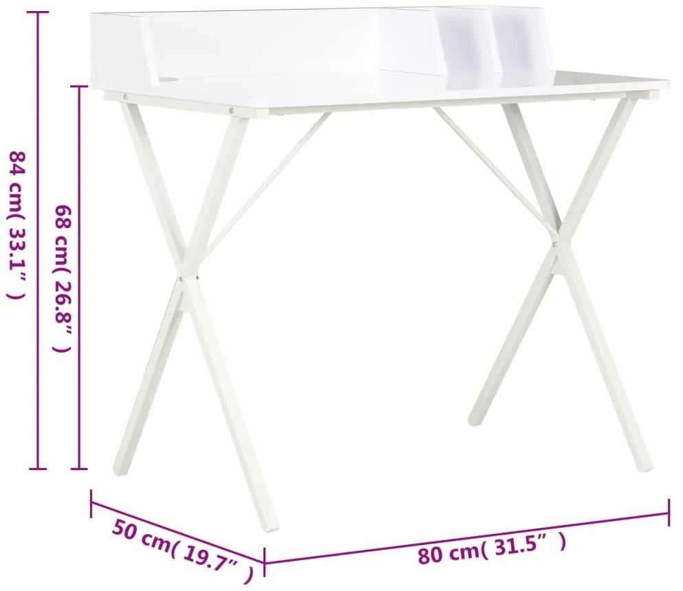 vidaXL Γραφείο Λευκό 80 x 50 x 84 εκ.