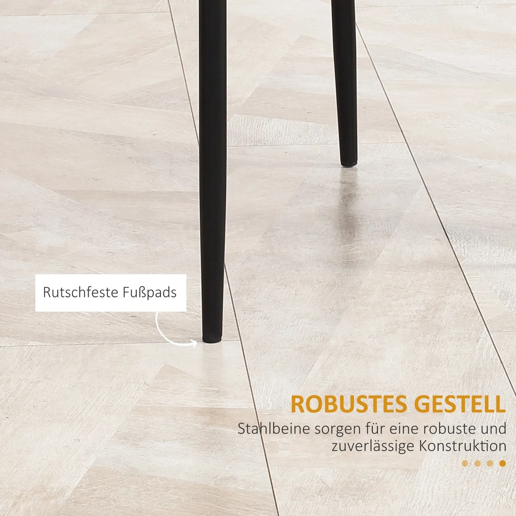 HOMCOM Σετ 4 καρεκλών τραπεζαρίας, μοντέρνος σχεδιασμός, 41 cm x 50 cm x 97 cm, Μαύρο