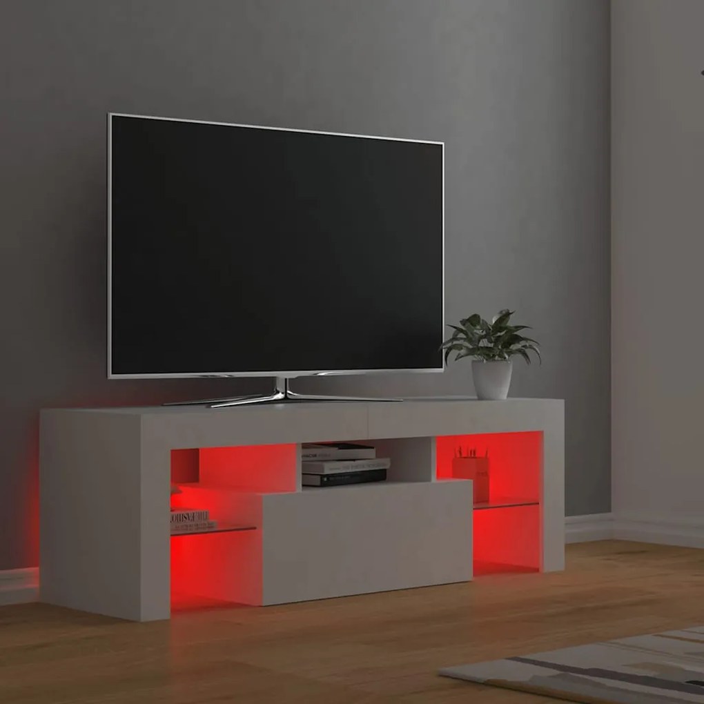 vidaXL Έπιπλο Τηλεόρασης με LED Λευκό 120x30x40 εκ.
