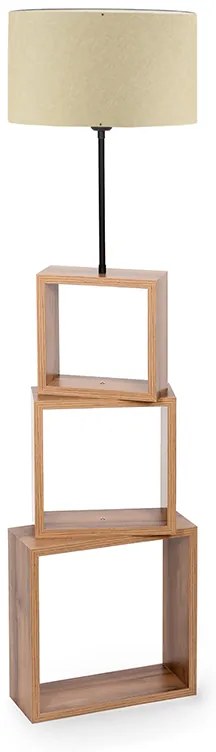 Φωτιστικό δαπέδου Claude Megapap Mdf/fabric Pvc χρώμα καφέ/μπεζ 37x20x140εκ.