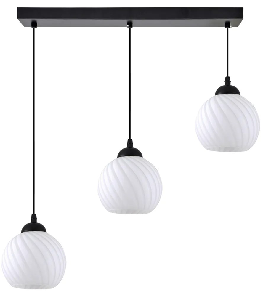 Φωτιστικό Οροφής Τρίφωτο Homelighting Swirl 77-8198 White/Black