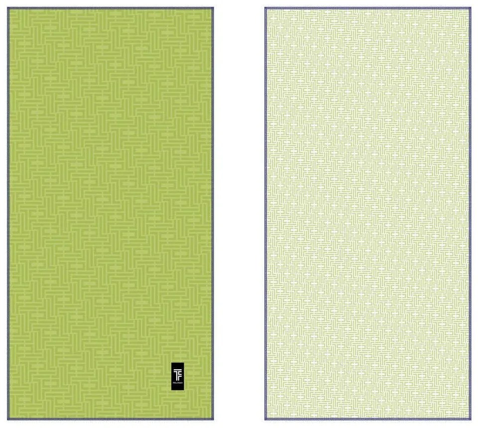 Πετσέτα Θαλάσσης Με Νεσεσέρ Motivo 04 Green-Light Green Feel &amp; Touch Beach 90x180cm Polyester-Polyamide