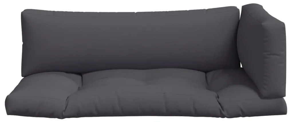 vidaXL Μαξιλάρια Καναπέ Παλέτας 3 τεμ. Ανθρακί Υφασμάτινα