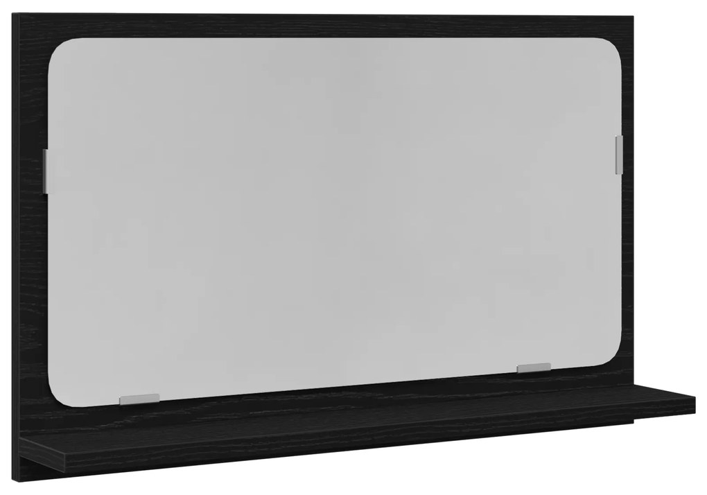 vidaXL Καθρέφτης μπάνιου  σε μαύρο δρυ, 60x10,5x37 εκ, φτιαγμένος από ξύλο