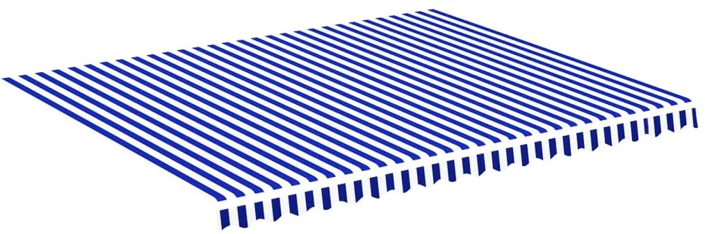 vidaXL Τεντόπανο Ανταλλακτικό Μπλε / Λευκό 4,5 x 3,5 μ.
