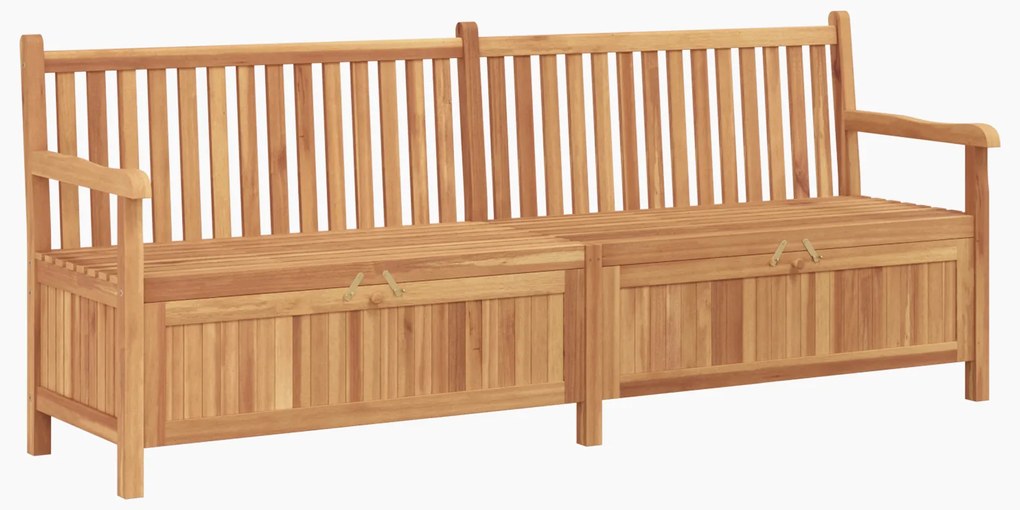 vidaXL Πάγκος Αποθήκευσης Κήπου Καφέ 228 x 60 x 90 εκ Μασίφ ξύλο teak
