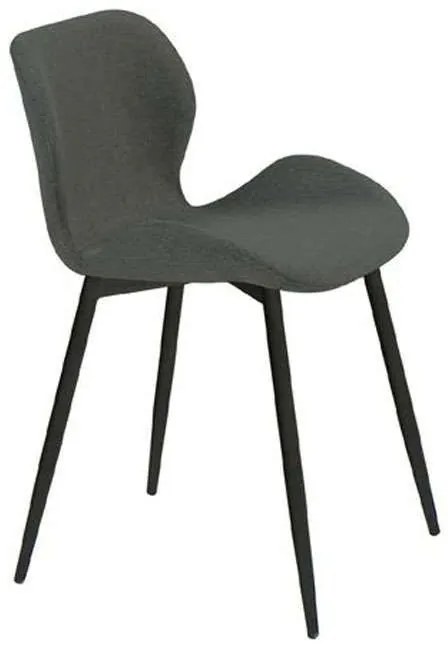 Καρέκλα Μεταλλική Lilian ΕΜ766,4Μ Black-Grey Σετ 4τμχ Metal, Fabric