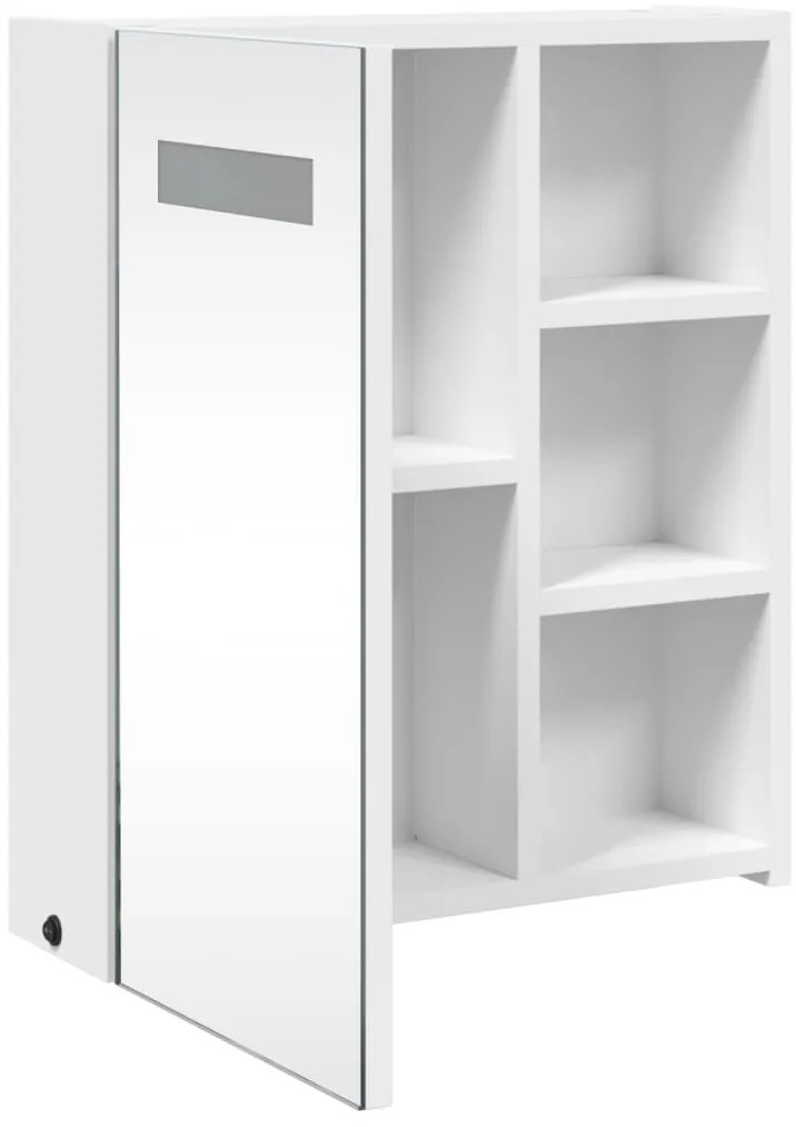 vidaXL Καθρέφτης Μπάνιου με Ντουλάπι &amp; LED Λευκό 45 x 13 x 52 εκ.