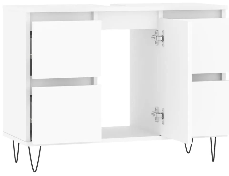 vidaXL Ντουλάπι Μπάνιου Λευκό 80 x 33 x 60 εκ. Επεξεργασμένο Ξύλο