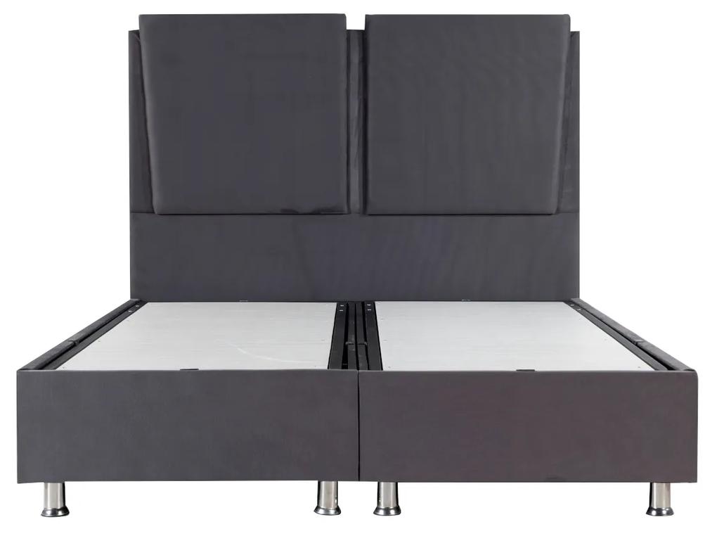 Κρεβάτι GONDRY Με Αποθηκευτικό Χώρο Γκρι Βελούδο (Στρώμα 160x200cm)
