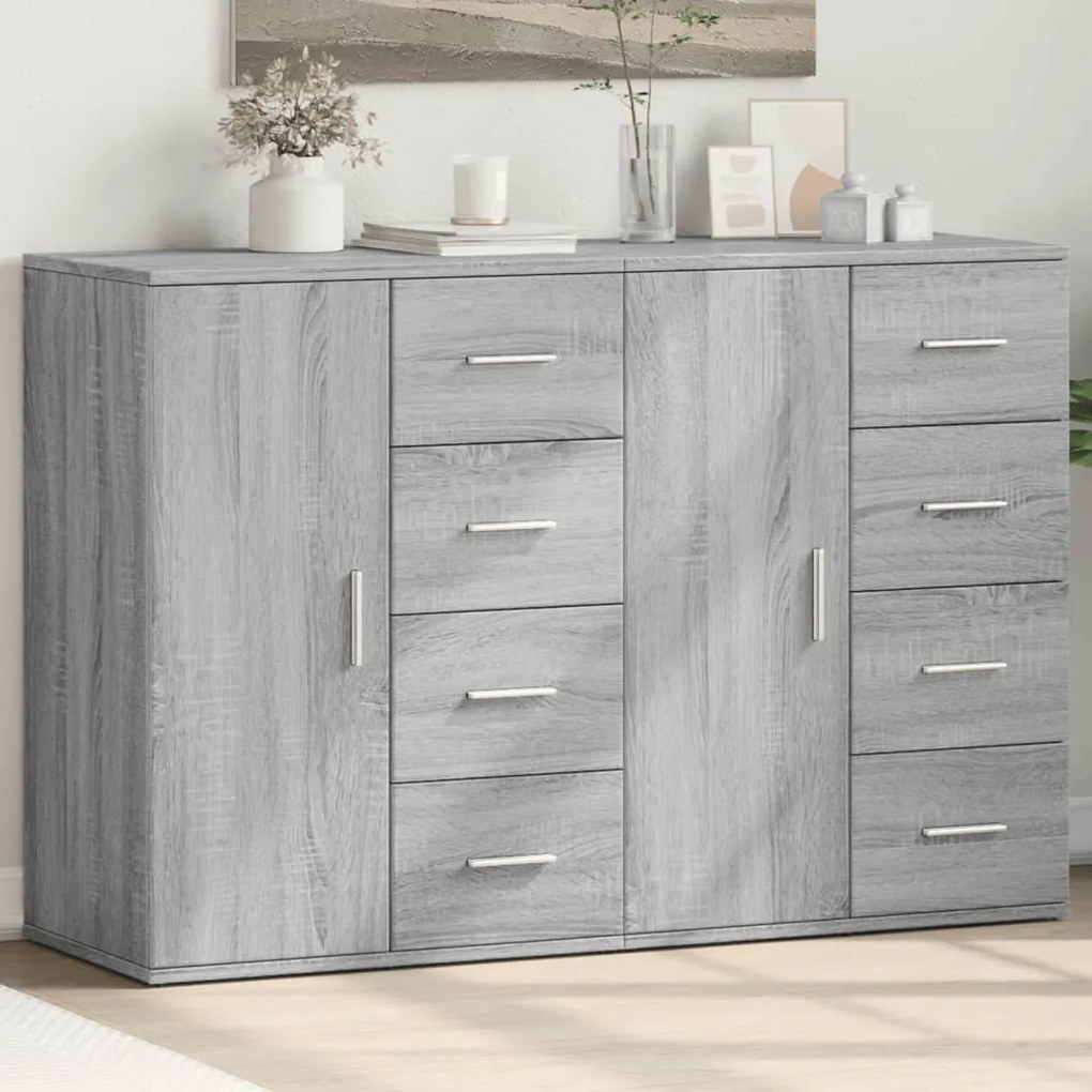 vidaXL Ντουλάπι 2 τεμ. Γκρι Sonoma 59x39x80 εκ. από Επεξεργασμένο Ξύλο