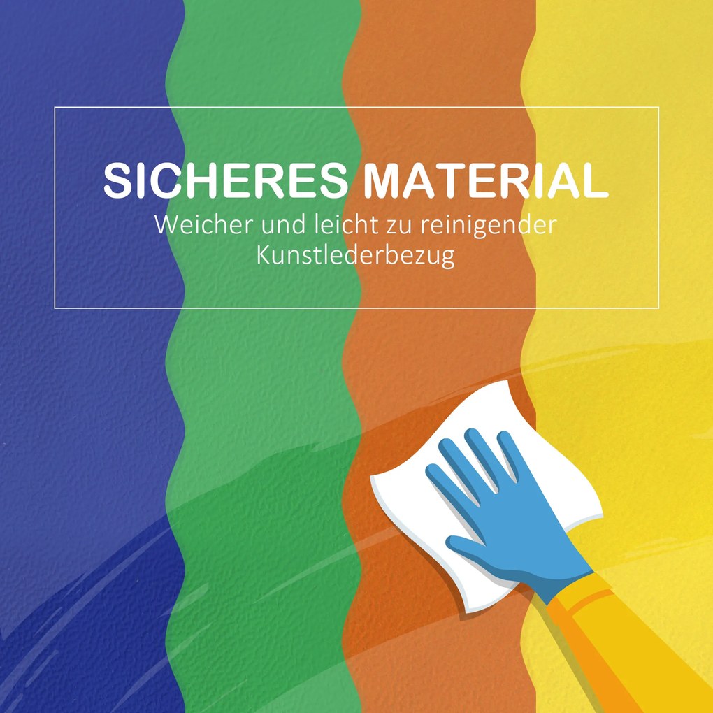 HOMCOM Μαλακά τουβλάκια, σετ 7 τεμαχίων, ασφαλές υλικό, μαλακό και εύκολο στη φροντίδα, αφρός, πολύχρωμο