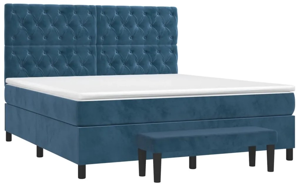 ΚΡΕΒΑΤΙ BOXSPRING ΜΕ ΣΤΡΩΜΑ ΣΚΟΥΡΟ ΜΠΛΕ 160X200 ΕΚ. ΒΕΛΟΥΔΙΝΟ 3138035