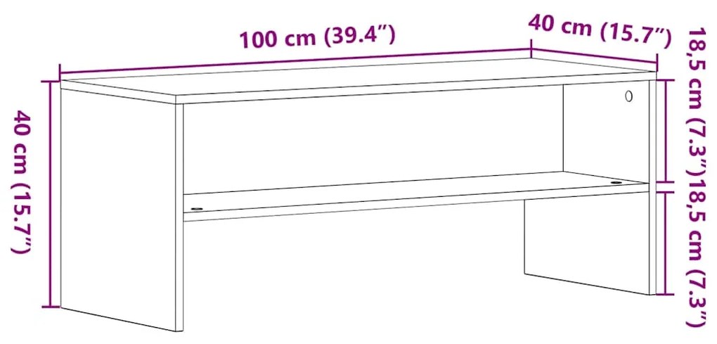 ντουλάπι τηλεόρασης Μαύρη δρυς 100x40x40 cm Κατασκευασμένο ξύλο - Μαύρο