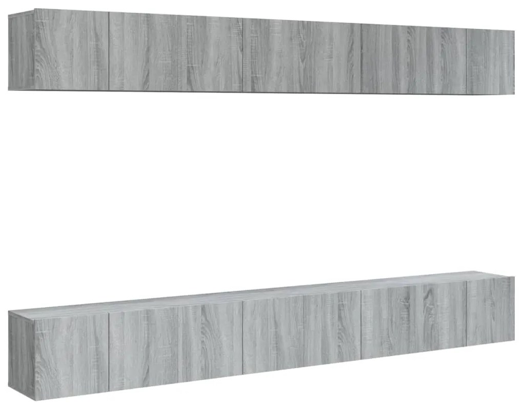 vidaXL Έπιπλα Τηλεόρασης 8 τεμ. Γκρι Sonoma 60x30x30 εκ. Επεξεργ. Ξύλο