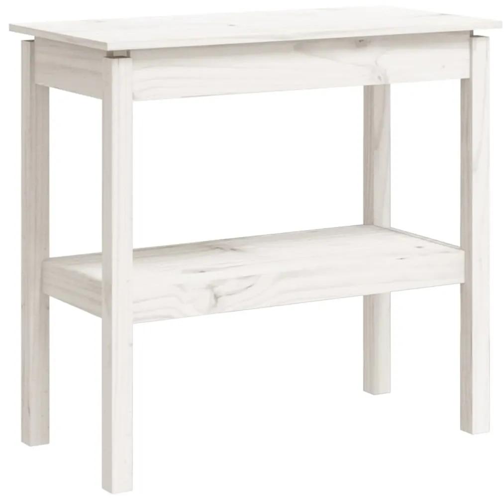 Τραπέζι κονσόλα άσπρο 80x40x75 εκ. από Μασίφ Ξύλο Πεύκου - Λευκό