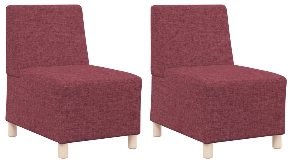vidaXL Καθίσμα Σαλονιού 2 pcs Κόκκινο 55 x 74 x 82 εκ. ύφασμα