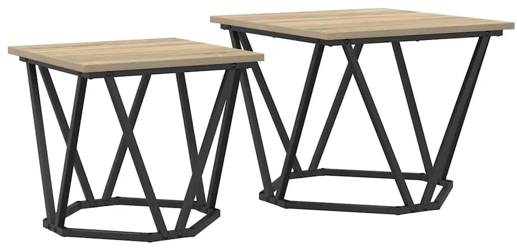 vidaXL Σετ βοηθητικά τραπεζάκια 2 pcs Sonoma Δρυς 50 x 50 x 40 cm