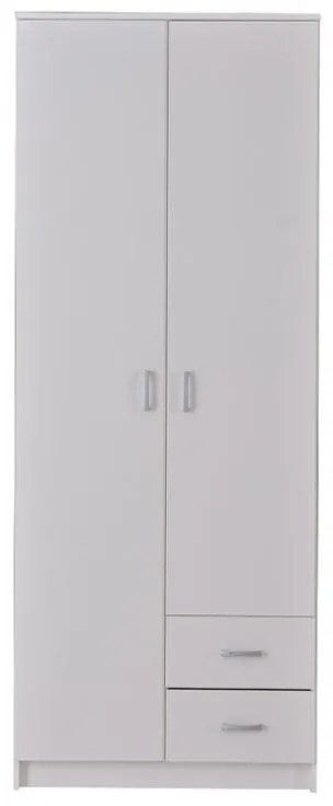 Ντουλάπα Hana 2K3P2F Λευκό 80x52x205 εκ. 80x52x205 εκ.