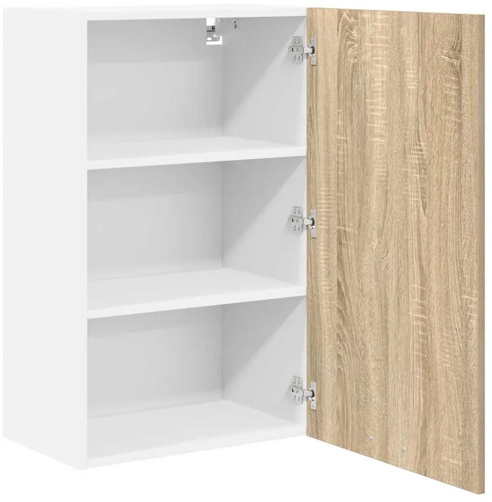 vidaXL Κρεμαστό ντουλάπι Σομόνα Δρυς και Λευκό 50 x 31 x 80 εκ.