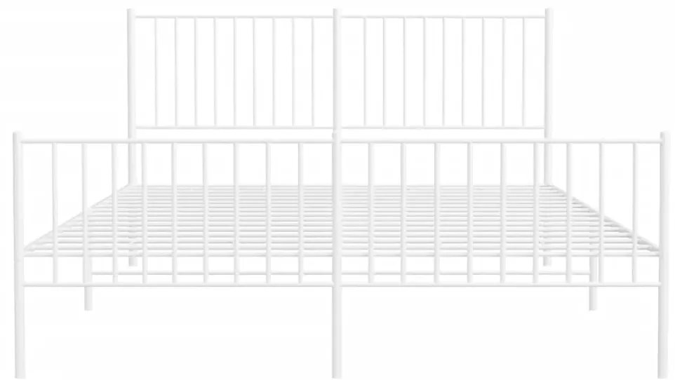 vidaXL Πλαίσιο Κρεβατιού με Κεφαλάρι&Ποδαρικό Λευκό 90x190 εκ. Μέταλλο