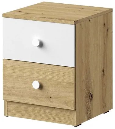 Κομοδίνο Nero 09-Fusiko-Leuko - 40.00Χ40.00Χ50.00cm