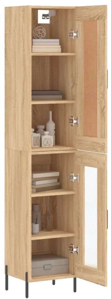 vidaXL Μπουφές Sonoma δρυς 34,5 x 34 x 180 εκ. από Επεξεργασμένο Ξύλο