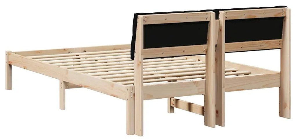 vidaXL Σκελετός Κρεβατιού με κεφαλάρι Καφέ και μαύρο 120 x 190 cm