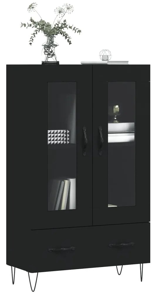 vidaXL Ντουλάπα Μαύρη 69,5 x 31 x 115 εκ. από Επεξεργασμένο Ξύλο