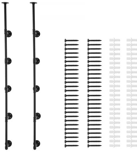 VEVOR Industrial Pipe Shelf 5 Tier 2PCS 9.84in W Wall-Mount Planks NOT Included