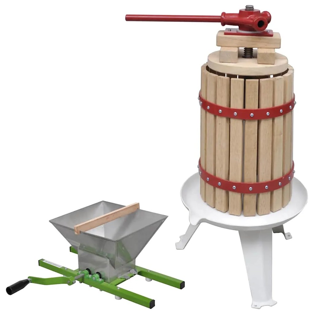 vidaXL Σετ Σταφυλοπιεστήριο και Σπαστήρας Φρούτων 2 Τεμαχίων