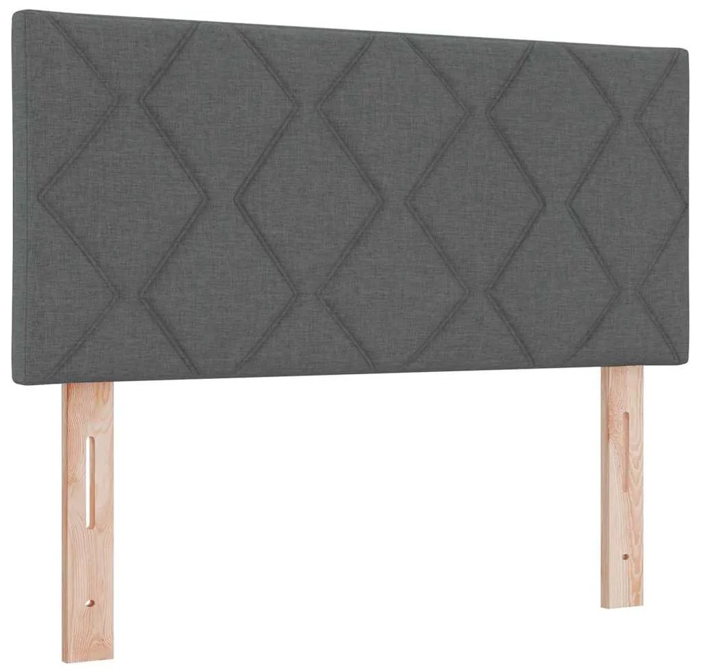 vidaXL Κρεβάτι box spring με στρώμα Σκούρο γκρι 100 x 200 cm ύφασμα
