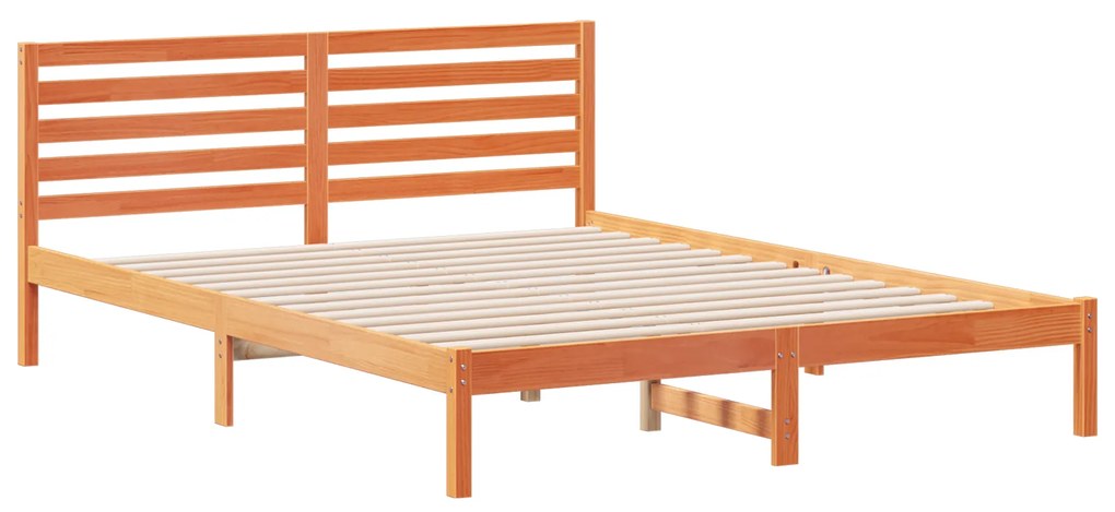 vidaXL Σκελετός Κρεβατιού Καφέ κεριού 160 x 220 cm Μασίφ ξύλο πεύκου