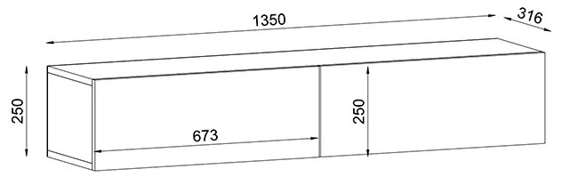 ΕΠΙΠΛΟ ΤΗΛΕΟΡΑΣΗΣ ΕΠΙΤΟΙΧΙΟ ARISTO MEGAPAP ΜΕ LED ΧΡΩΜΑ SAPPHIRE OAK 135X31,6X25ΕΚ.