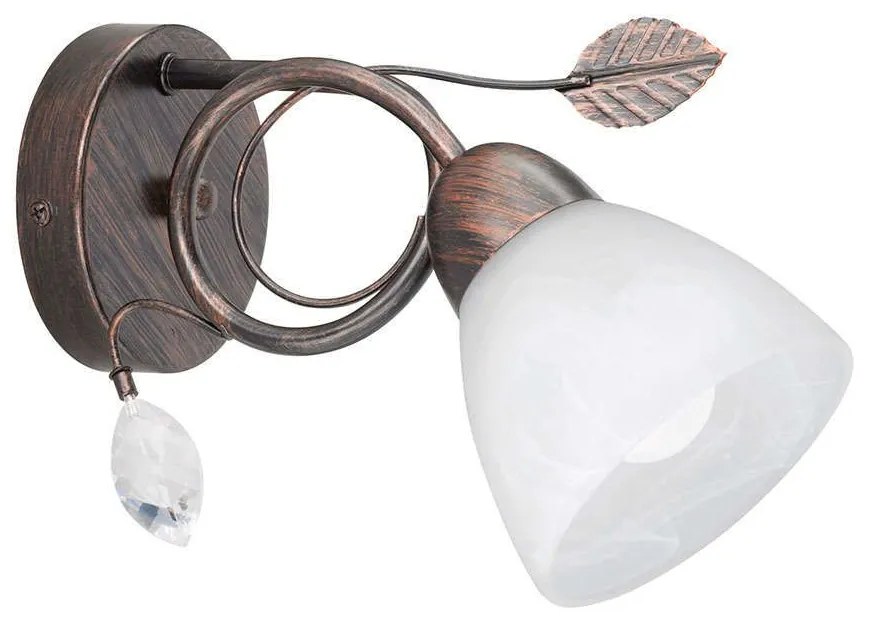 Φωτιστικό Τοίχου Traditio 200700128 Rust-Brown Trio Lighting Metal, Glass