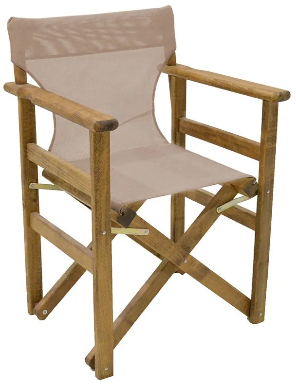 Καρέκλα-πολυθρόνα σκηνοθέτη Retto pakoworld μασίφ ξύλο οξιάς καρυδί-πανί taype Model: 237-000032
