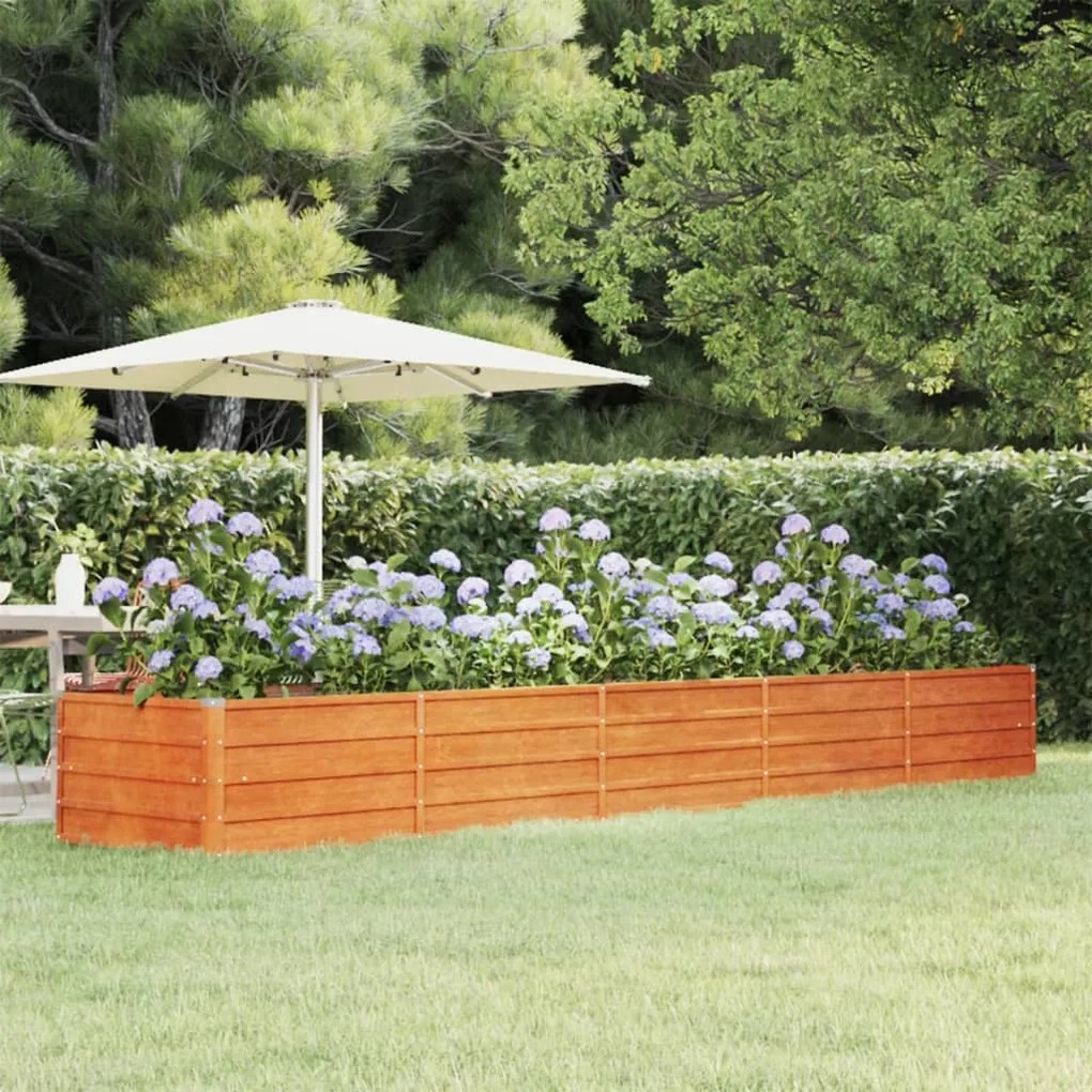 vidaXL Ζαρντινιέρα Σκουριασμένο 400x80x45 εκ. Ατσάλι Σκληρυθέν Αέρα