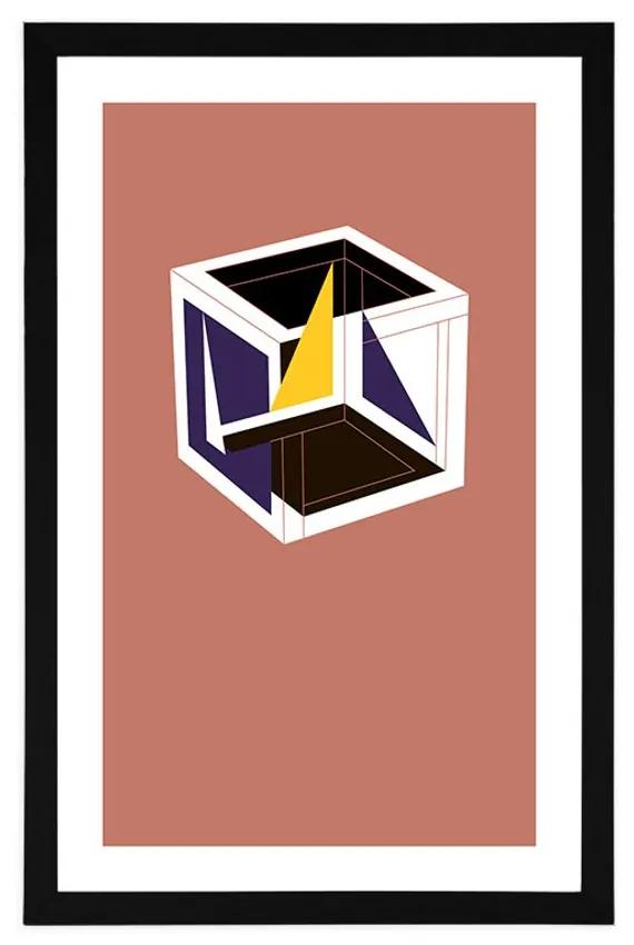 Αφίσα με παρπαστού Κύβος σε χρώμα - 20x30 black