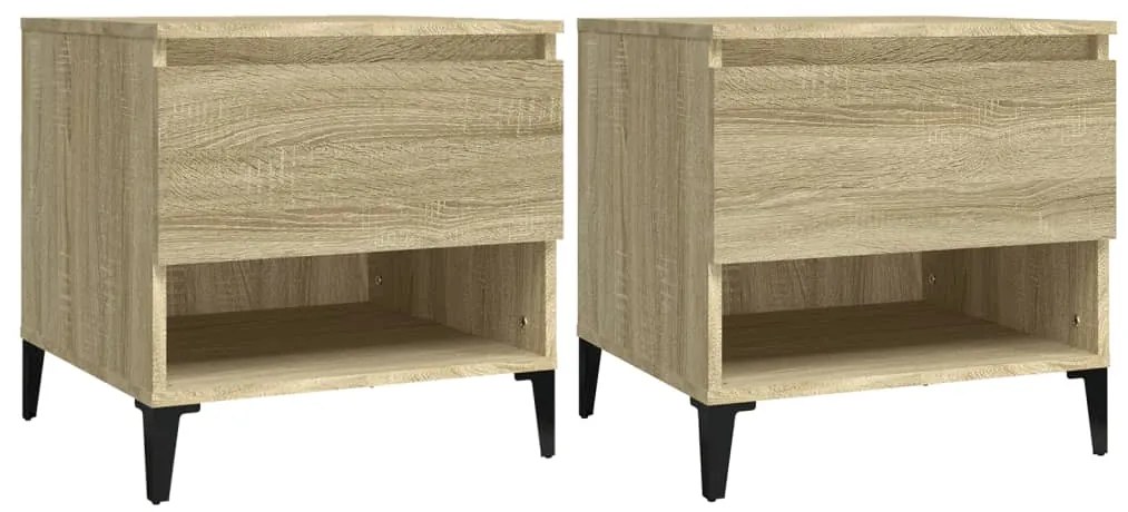 vidaXL Βοηθητικά Τραπέζια 2 τεμ. Sonoma Δρυς 50x46x50 εκ. Επεξ. Ξύλο