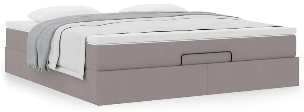 vidaXL Οθωμανικό κρεβάτι με στρώμα Taupe 180x200cm ύφασμα