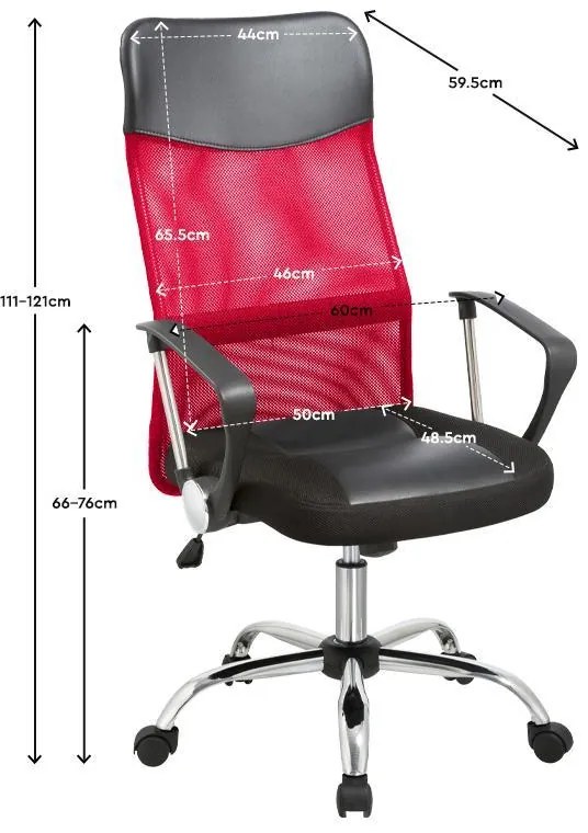 Καρέκλα Γραφείου FL4006 Fylliana Κόκκινο - Μαύρο 59x60x120 εκ. 59x60x120 εκ.
