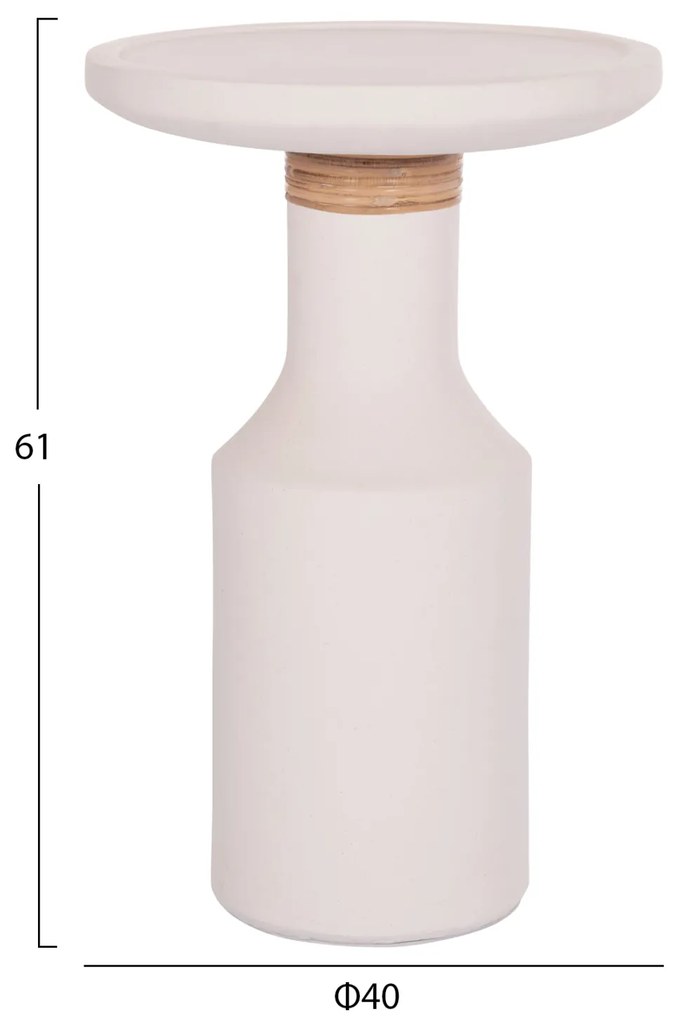 ΒΟΗΘΗΤΙΚΟ ΤΡΑΠΕΖΙ TRED(T) HM18169.02 FIBER CEMENT ΛΕΥΚΟ-ΦΥΣΙΚΟ RATTAN--Φ40x61Υεκ.