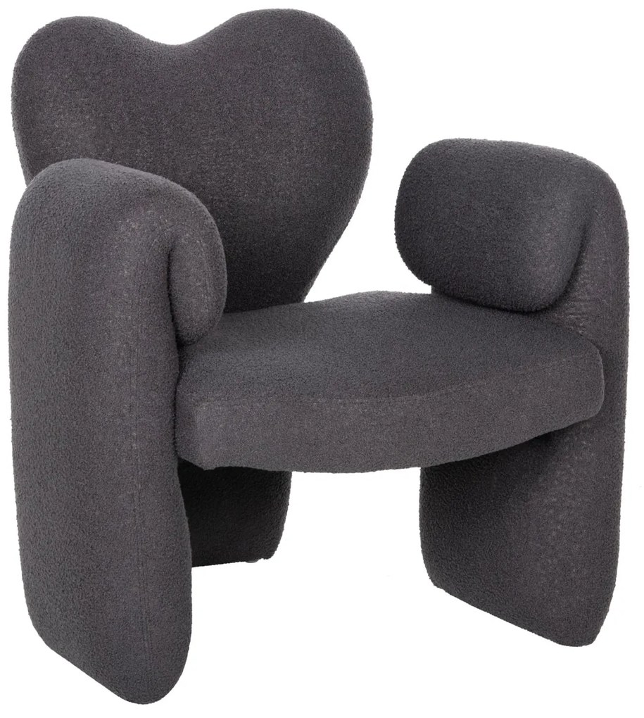 Πολυθρόνα HARTT C9777.01 Γκρί Teddy Ύφασμα 84x74x87Yεκ. 84x74x87 εκ.