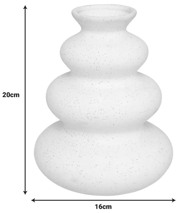 Βάζο Delfar pakoworld κεραμικό σε λευκή απόχρωση Φ16x20εκ