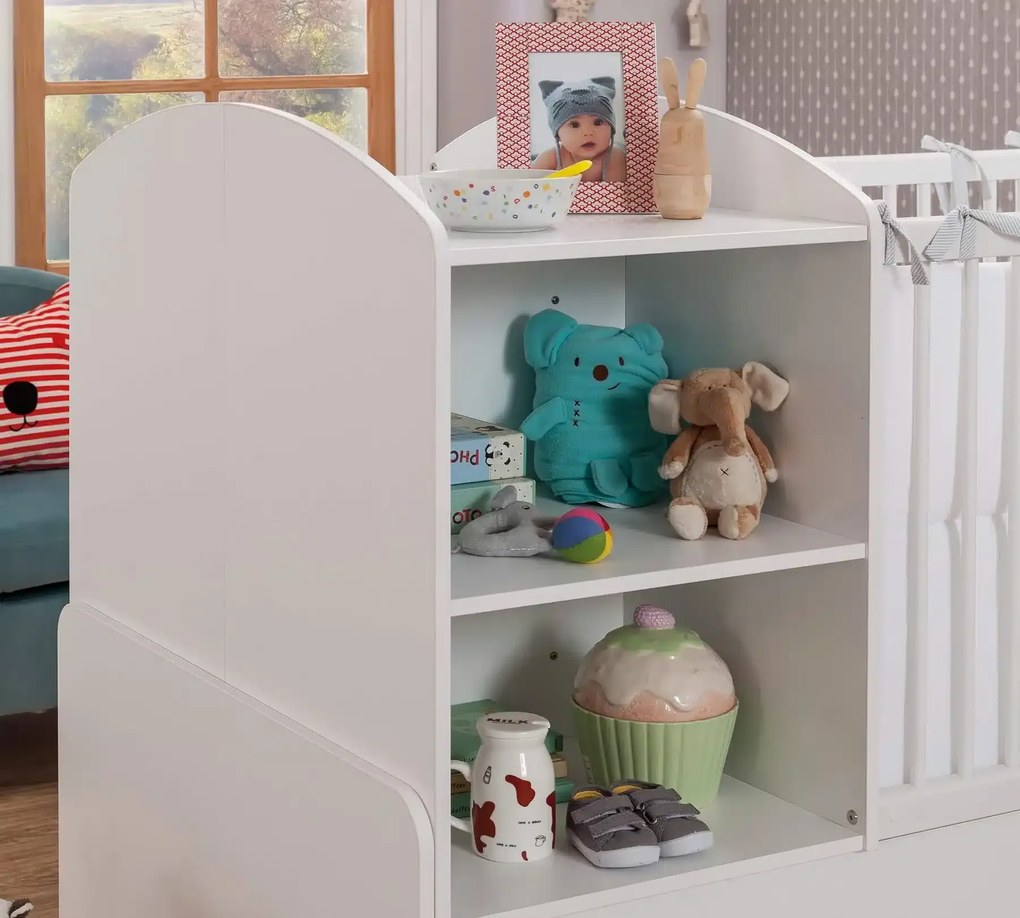 Βρεφική πολυμορφική κούνια BABY COTTON with Telescopic Rail  Λευκό χρώμα  CO-1015  80x180εκ.  Cilek