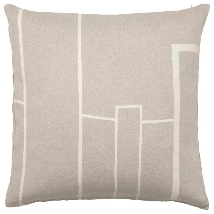 Κάλυμμα μαξιλαριού, Architecture, W60XL60CM, Mπεζ Mελανζέ/Off White, Βαμβακερό, KRISTINA DAM studio